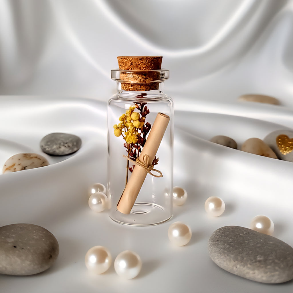 Hand-Written Note in Cork Bottle