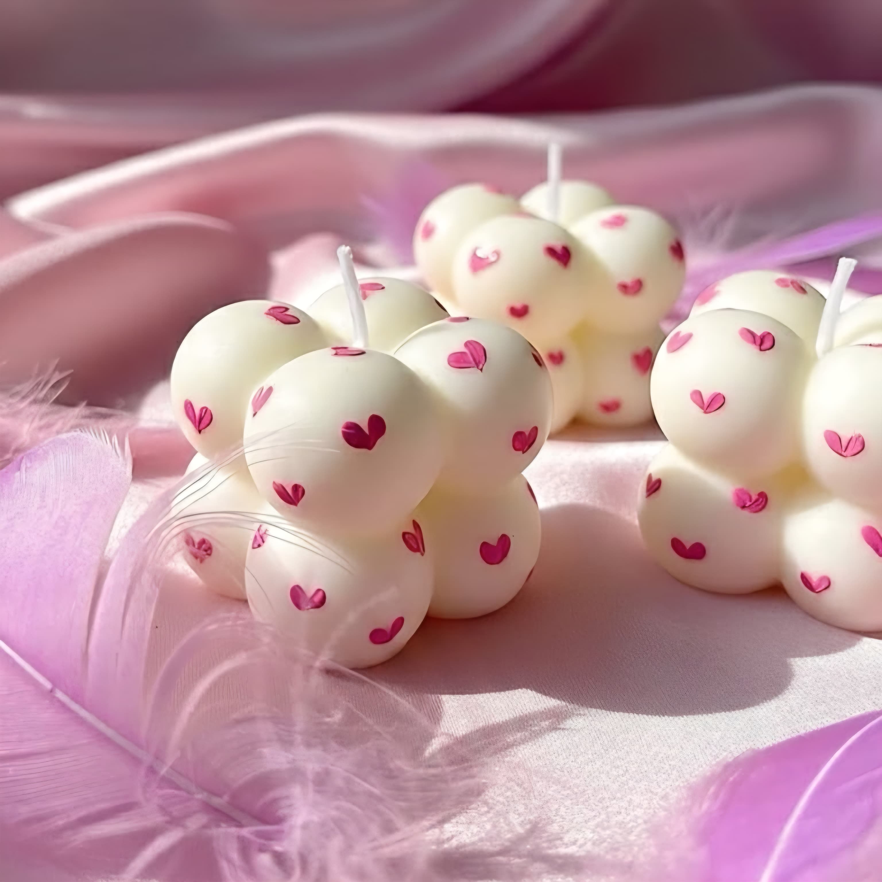Heart bubble candle (S)