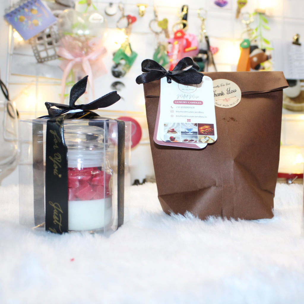 Jar Candle With Hearts 2Pcs